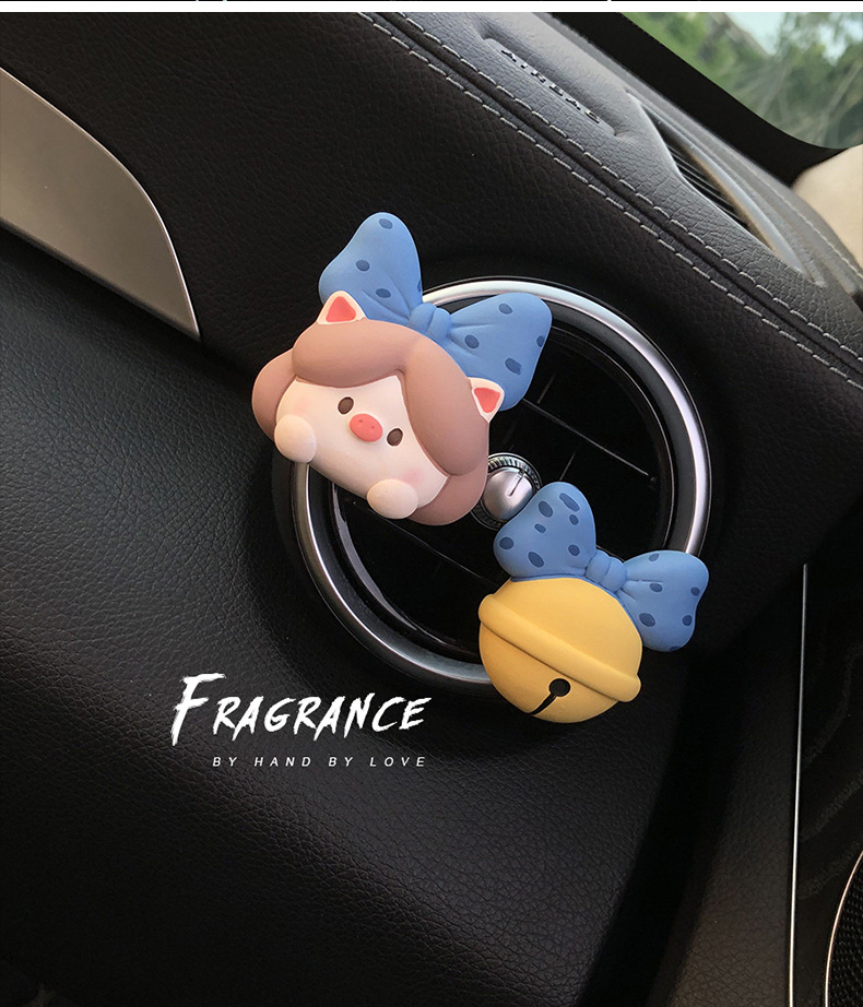 Retro pig Princess car aromatherapy car air outlet perfume decoration fragrance Stone car interior decoration accessories ladies