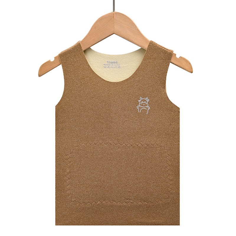Chaleco de protección del vientre para niños Otoño e Invierno parche de niños Chaleco de fondo chaleco cepillado de doble cara para niñas camisa de fondo bebé