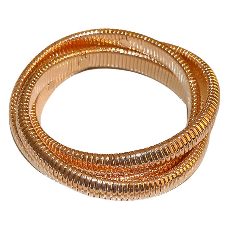 Pulsera elástica de tres capas exagerada retro europea y americana pulsera de diseño creativo personalizada pulsera de lujo ligera de moda para mujeres