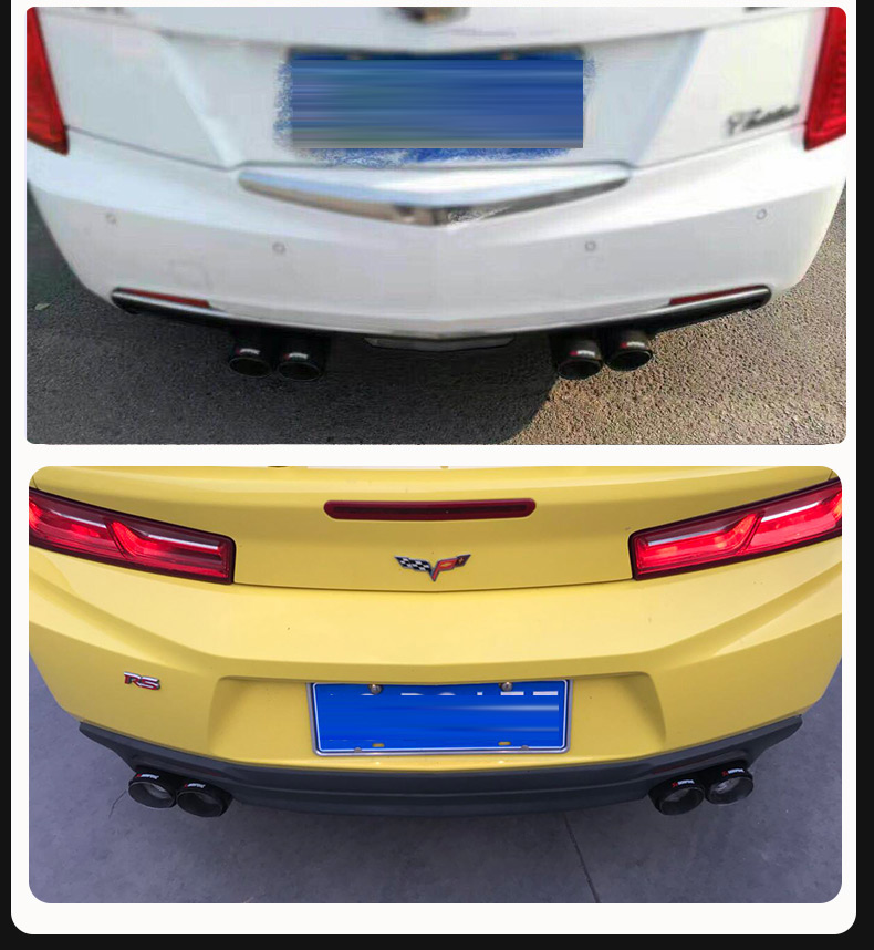 One-To-Two Carbon Fiber Tail Pipe Car Modification Exhaust Pipe Scorpio Tail Mouth Four-To-One Bright Black Tail Cover Decoration Upgrade