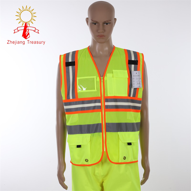 夜间反光衣 交通执勤环卫工工作反光马夹 多口袋反光衣可定制logo