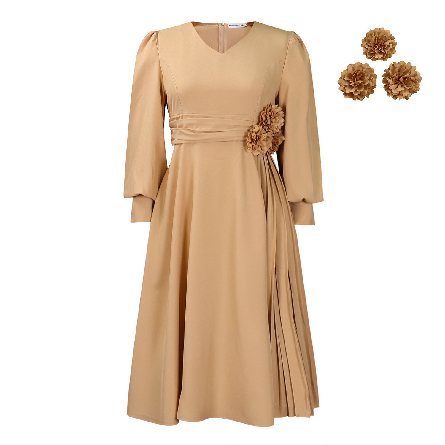 Women's Elegant Solid Color A-Line Dress