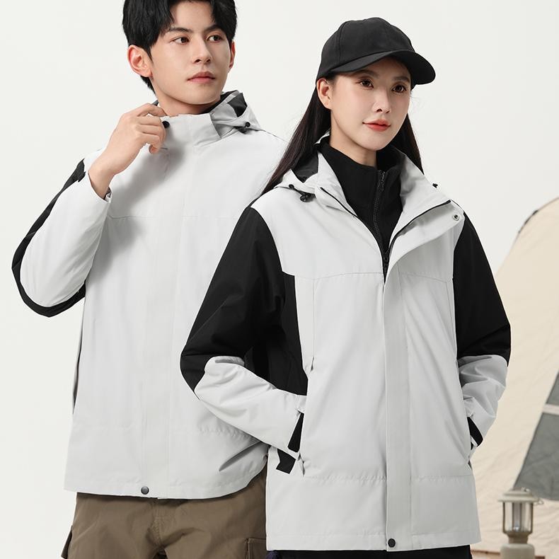 Outdoor Jacket Workwear Three-In-One Printed Logo Autumn and Winter Corporate Velvet Jacket Team Workwear Waterproof Jacket