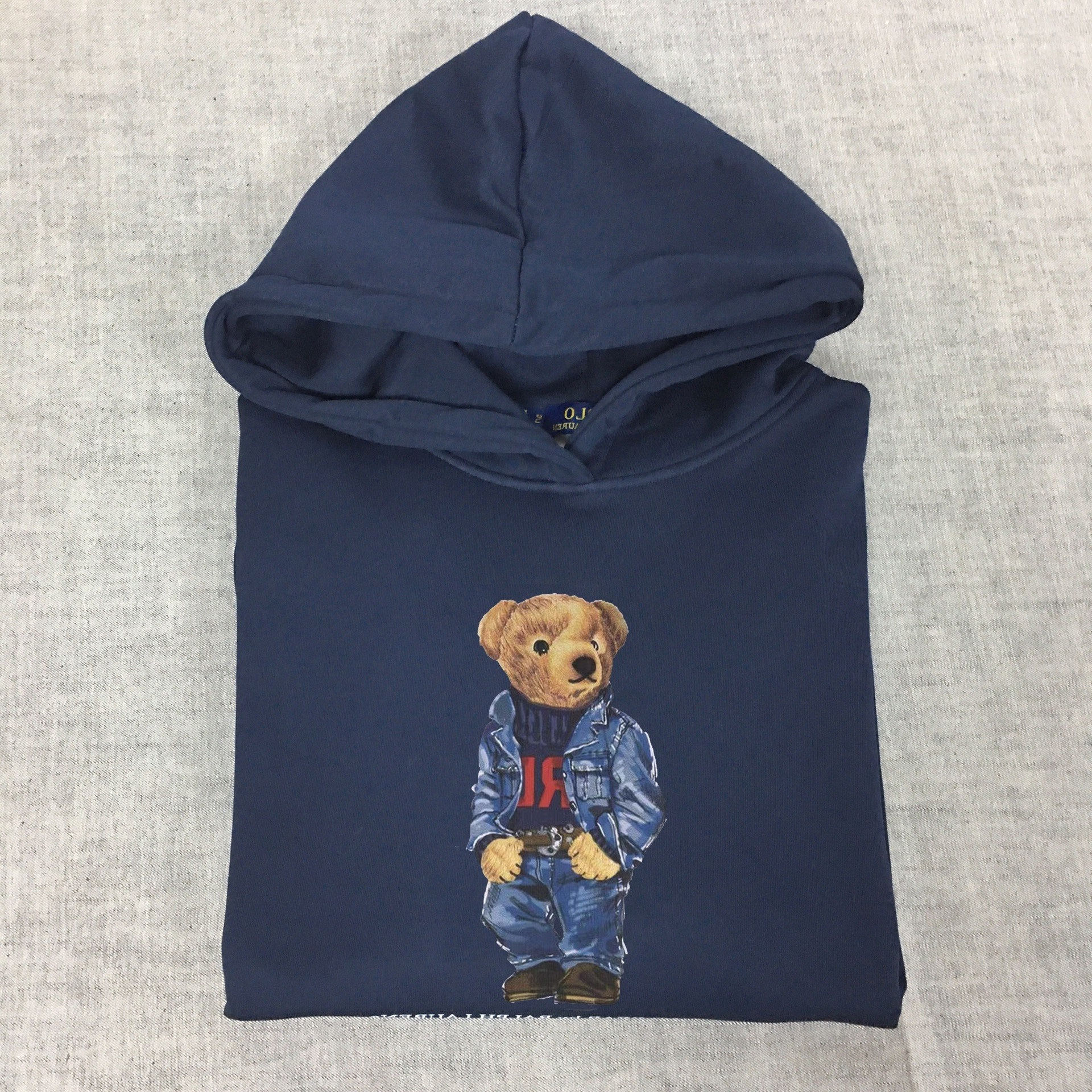 Japanese and Korean New Casual Denim Suit Bear Print Sweatshirt Long-Sleeved Hoodie Couple Sweatshirt Hooded Sweatshirt Japanese and Korean New Casual Denim Suit Bear Print Sweatshirt Long-Sleeved Hoodie Couple Sweatshirt Hooded Sweatshirt