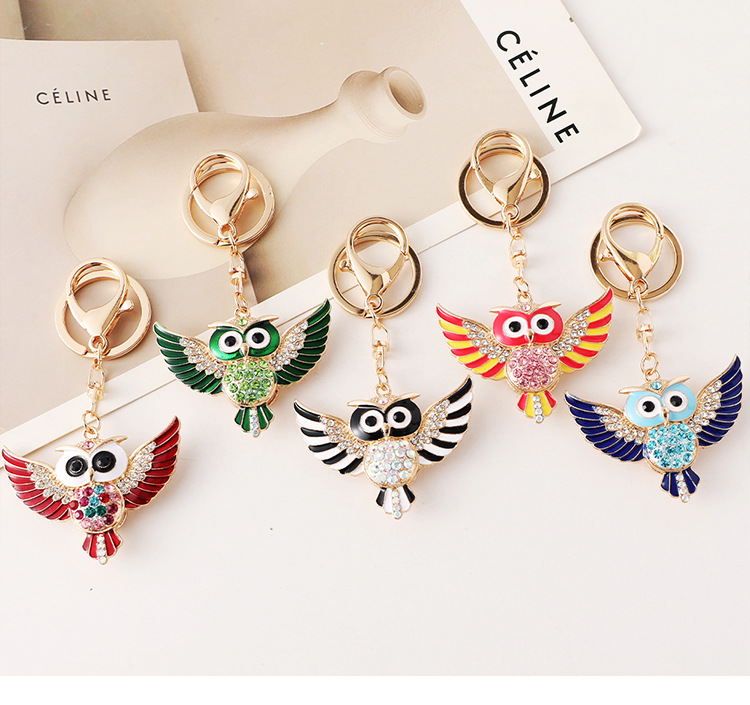 New Style Alloy Owl Unisex Bag Pendant Keychain display picture 1