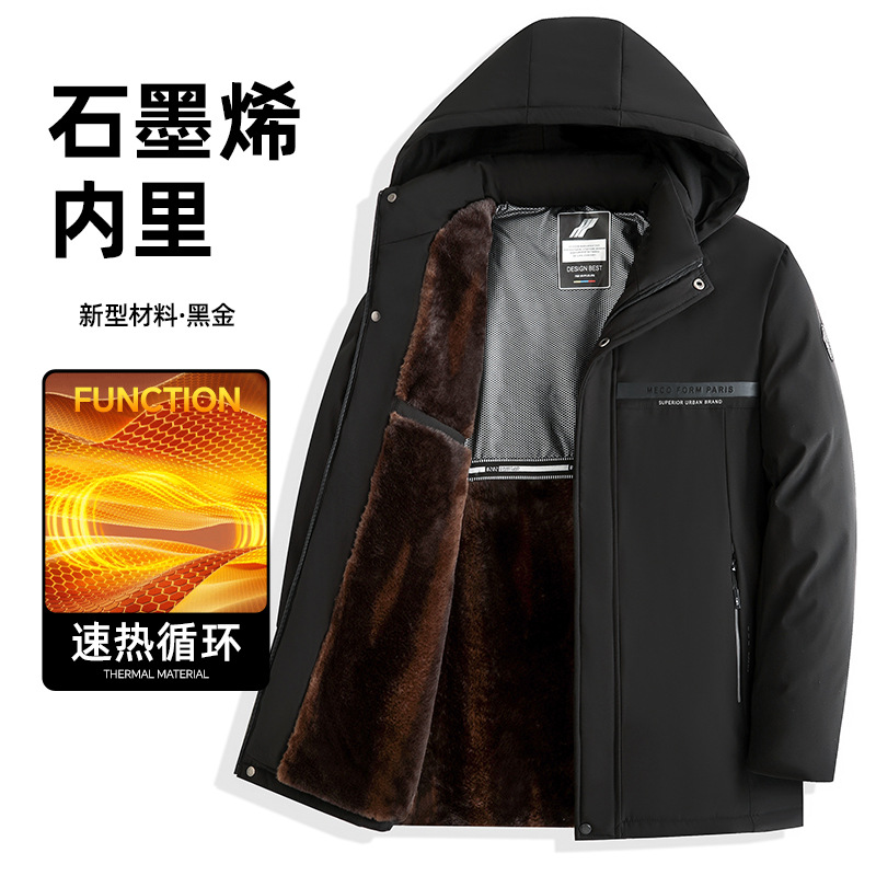 Algodón transfronterizo de hombre con camelón grueso chaqueta de invierno de papá de mediana edad chaqueta de algodón suelta de invierno cálida de hombre