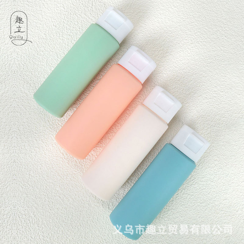 50ml macaron manguera squeeze viaje sub-botella traje de gamuza loción cosmética champú botella de almacenamiento