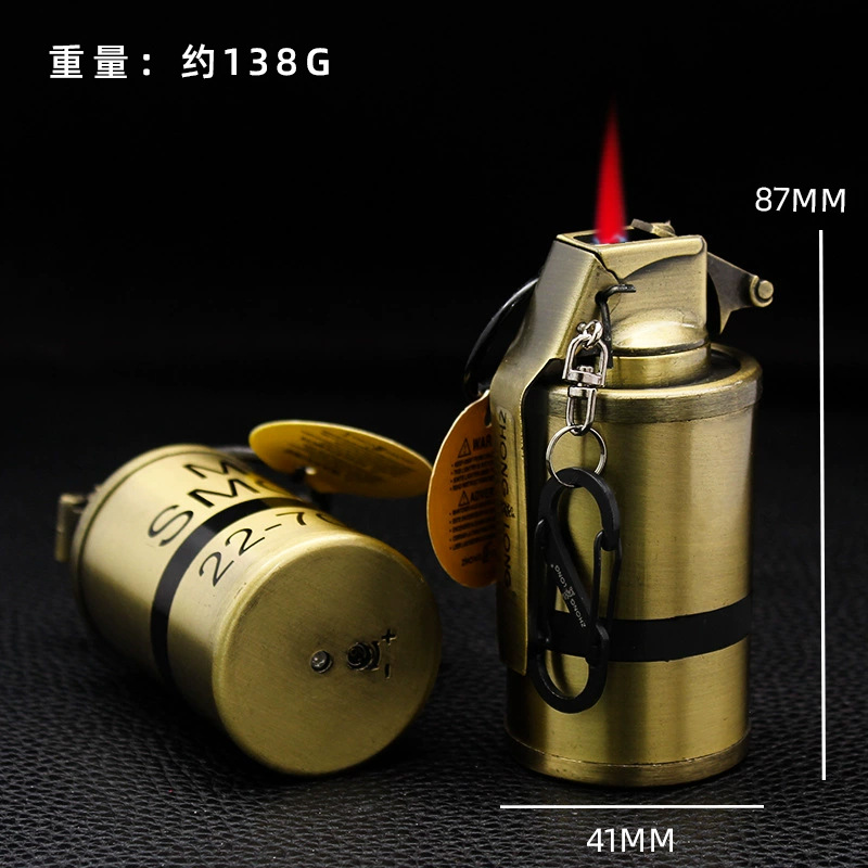 Zhonglong creativo inflable directo encendedor a prueba de viento llama roja adornos personales tabaco de metal al aire libre al por mayor