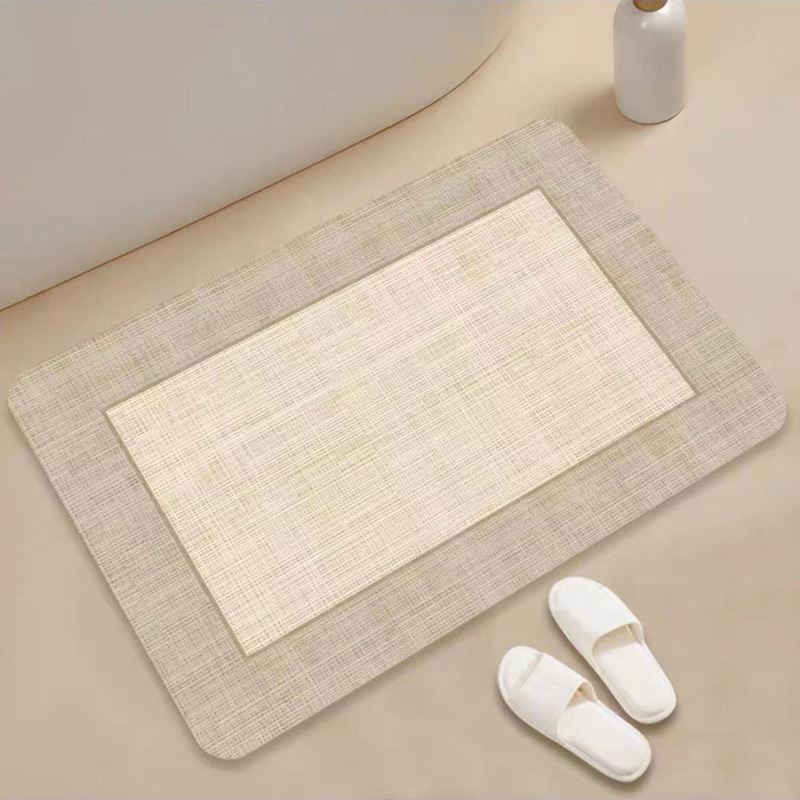 Japanese Striped Diatomite Bath Mat Non-slip Quick-drying Floor_voghion.com