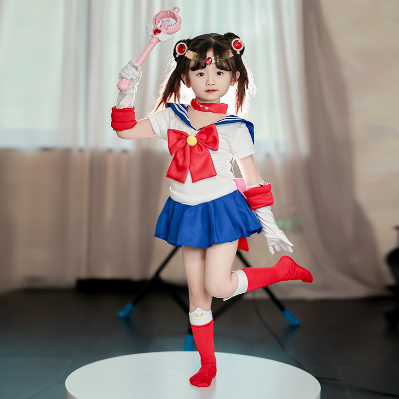 Halloween Kidsren's Costume Shui Bingyue Cos Girls Dress Sailor Moon Tsukino Hare Sailor Suit Kidsren's Clothing