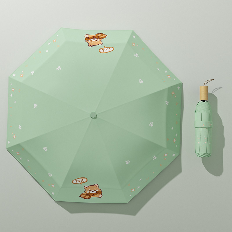 Rain Enjoy Cartoon Encaje Panda Sun Sombrilla Mujer Sol y lluvia Paraguas para niños Paraguas protector solar Paraguas plegable automático