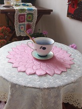 F7DE批发田园蕾丝欧式桌布纯色特丽纱绣花透明台布电器盖布茶几布