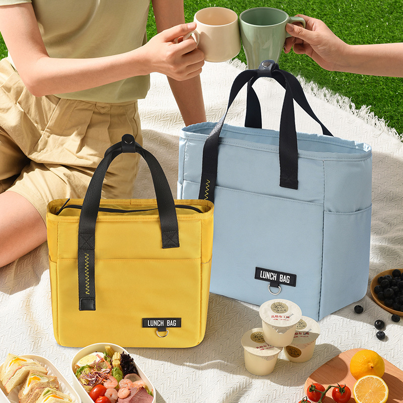 New fashionable meal bag Japanese simple thermal bag portable lunch bag work lunch with rice bag outdoor thermal bag