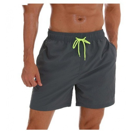 Summer sports casual solid color men's 4-in-1 shorts breathable lotus style 3D men's beach shorts