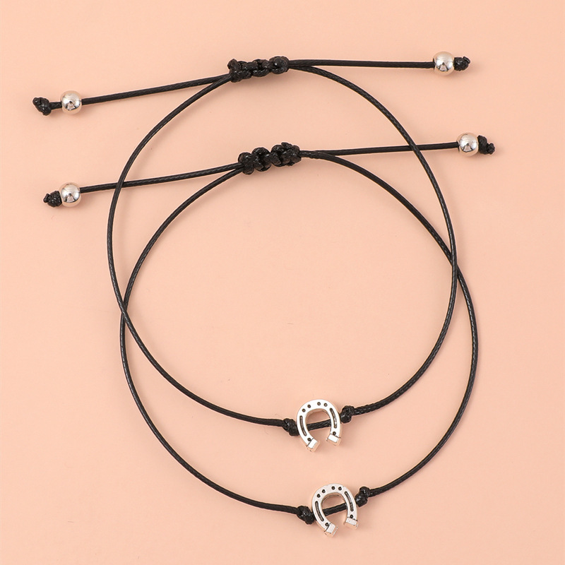 Elegant Streetwear Star Moon Heart Shape Alloy Rope Plating Valentine's Day Unisex Drawstring Bracelets display picture 11