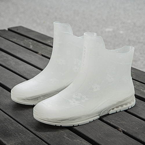 Jelly Women's Waterproof Slip-Resistant Rain Boots Fashion Korean Version Transparent Crystal Sole Rain Shoes for Export