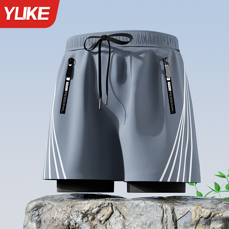 더블 레이어 스트라이프 그레이