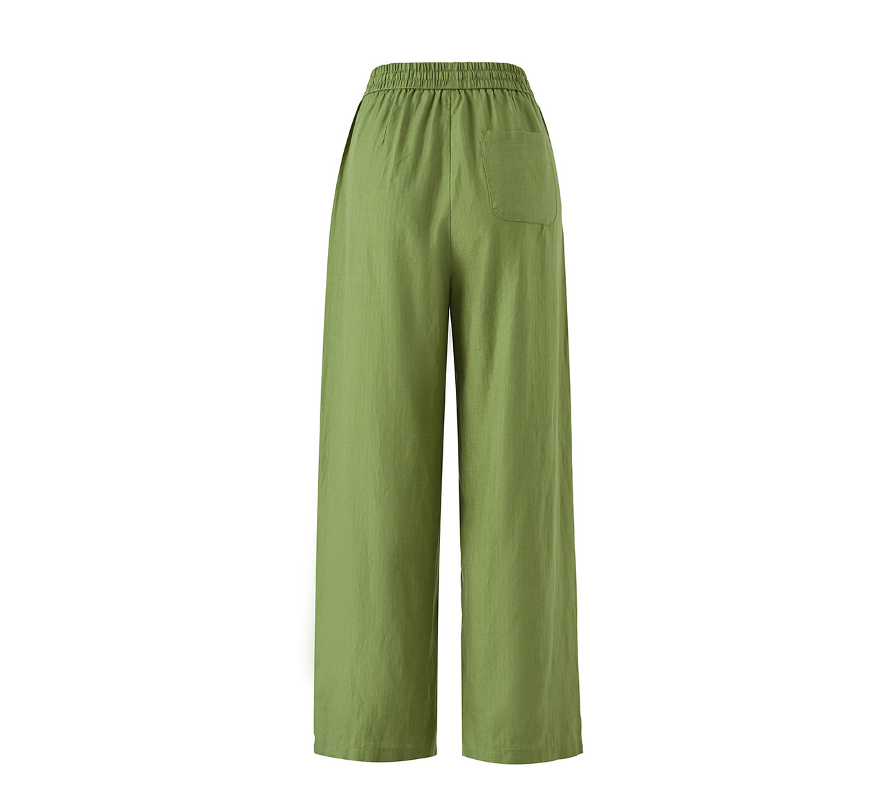 Quần culottes nữ ống rộng chất liệu linen phối lụa, cạp chun rút dây, dáng suông mềm mại — màu xanh táo chi tiết 29