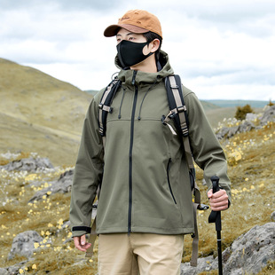 New Outdoor Autumn and Winter Soft Shell Charge Clothes Casual Hiking Waterproof Jacket Unisex Hooded Jacket