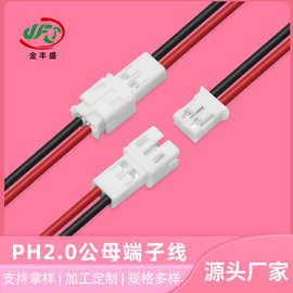 JFS定做 PH2.0-2P公母端子线 蓄电池连接线 2.0mm间距空中对接线