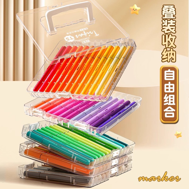 真彩软头直液式丙烯马克笔不透纸可叠色可水洗彩笔儿童丙烯马克笔|undefined