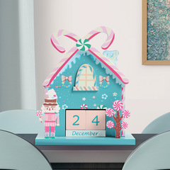 マカロンクリスマス木製カレンダーかわいい万年暦カウントダウンカード卓上卓上ベッドサイドテーブル置物アクセサリー