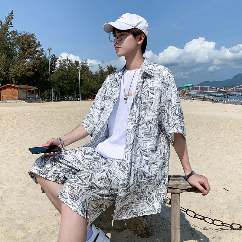 T3691 패턴슈트 [[셔츠+반바지]