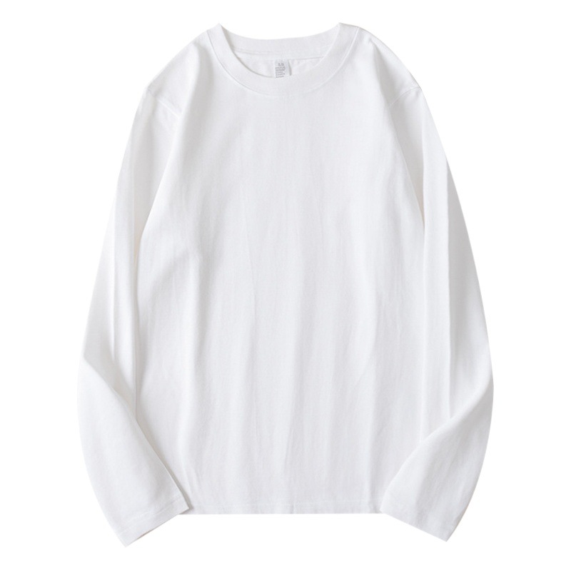 32 piezas 250g camiseta de manga larga de algodón de estilo japonés pesado para hombres y mujeres camisa de fondo suelta estilo coreano para todos los partidos Moda de mujer