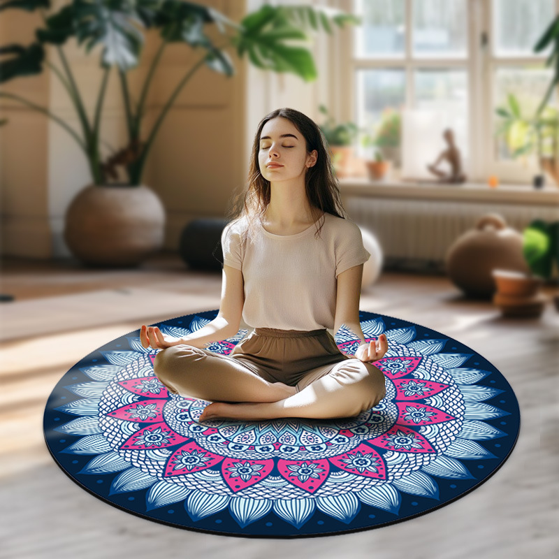 1.4 m Plus Home Suede Natural Rubber Yoga Mat Round Meditation Yoga Mat Spot Wholesale