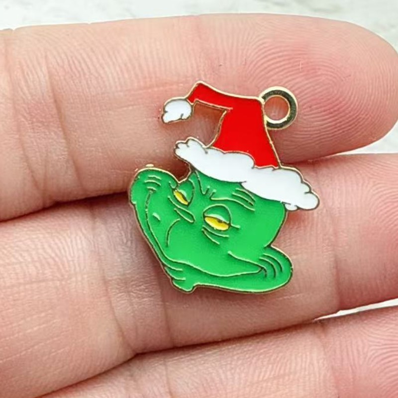 ヨーロッパとアメリカのクロスボーダークリスマスシリーズ漫画かわいいサンタクロースペンダントペンダントファッションジュエリーアクセサリー卸売|undefined