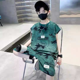 童装男童背心夏装2024新款中大童夏季无袖套装儿童运动夏款衣服潮