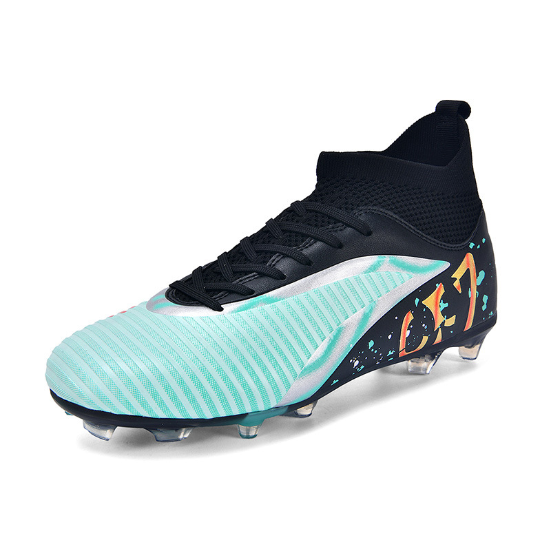 2025 zapatos de fútbol nuevo anti-deslizante para hombres y mujeres clavos largos césped transfronterizo fábrica juvenil venta directa de un cabello