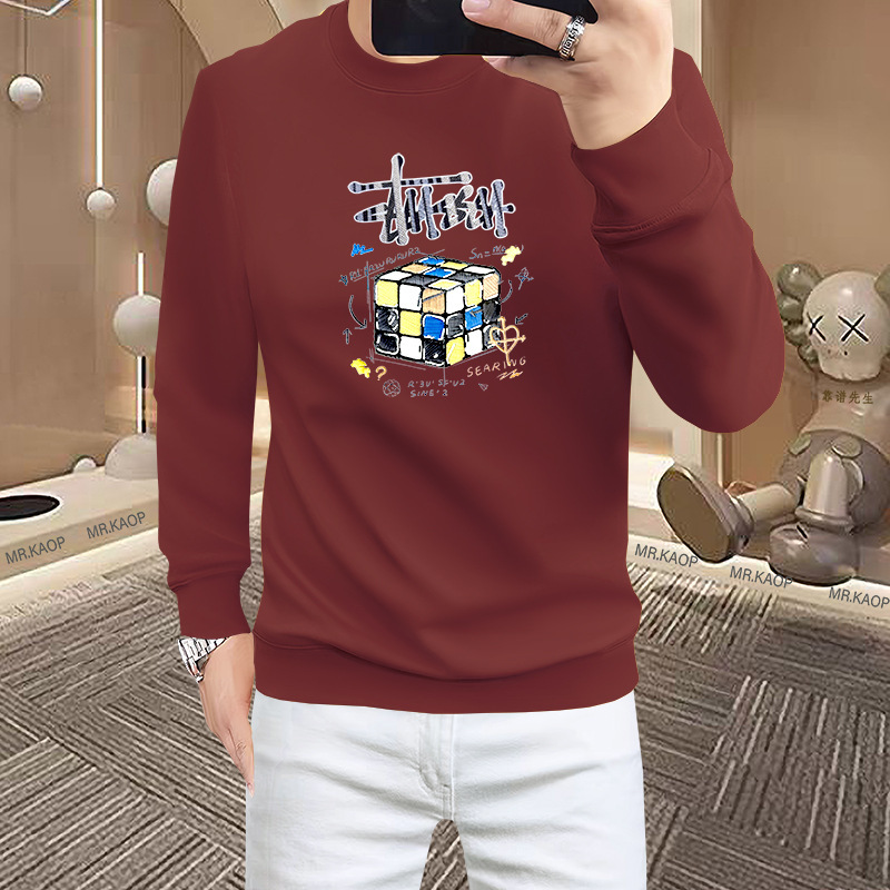 Stylish men's long-sleeved sweatshirt with a round neck, featuring a cool Rubik's Cube design, a high-quality European-style piece, and a must-have for trendy men in autumn and winter Stylish men's long-sleeved sweatshirt with a round neck, featuring a cool Rubik's Cube design, a high-quality European-style piece, and a must-have for trendy men in autumn and winter