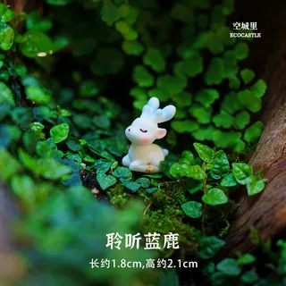 Adornos de micro - paisaje de conejo "en la ciudad vacía" materiales de bricolaje envueltos en macetas de carne decoradas peceras decoradas con adornos de paisaje