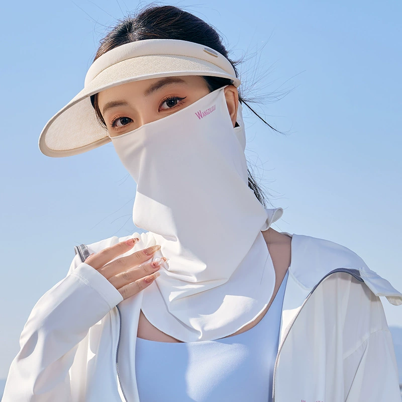 Summer silk veil, breathable sports medical mask, sun protection, with neck protection, UF-protection
