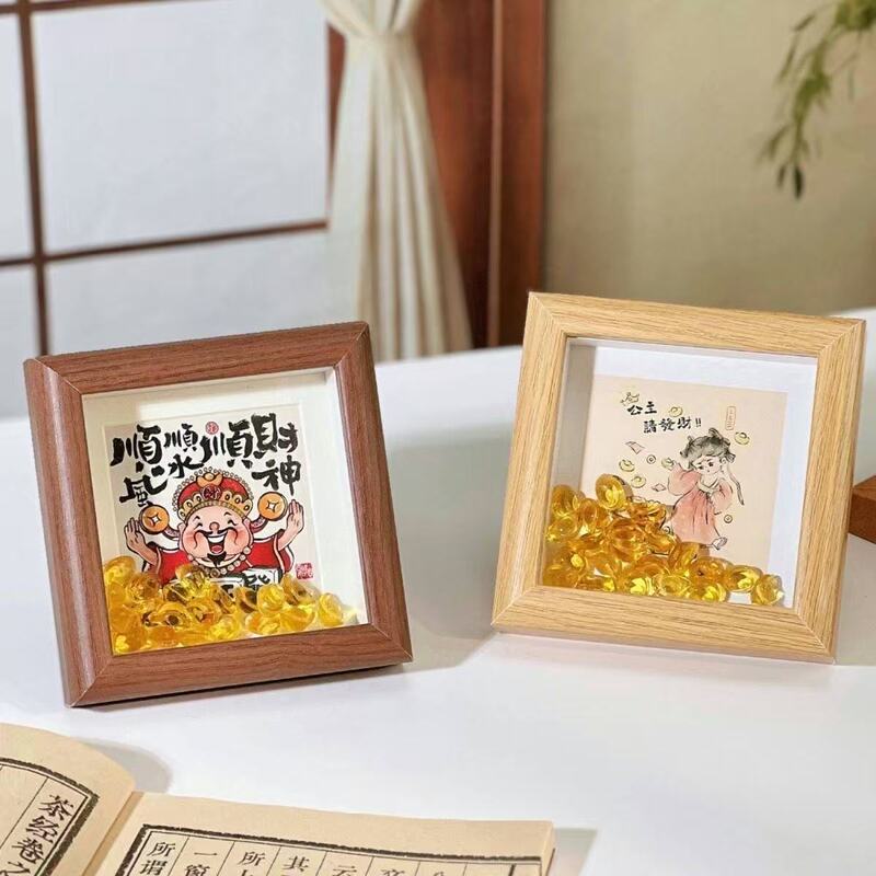 Prosperity and Fortune God Photo Frame Fortune God Figurine Congratulations on Prosperity Small Figurine Desktop Fortune-Attracting Princess College Entrance Exam