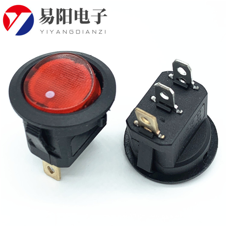 船型开关KCD1猫眼 2档3脚 带灯童车启动电源控制开关 上圆下方