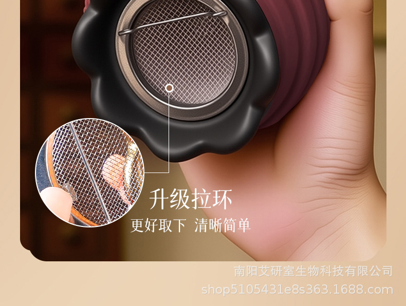 Fire Dragon Cupping Jar TCM Ceramic Moxibustion Set with Bian Stone Lotus Head 4.0 Moxa Sticks Ginger Mugwort Oil in use