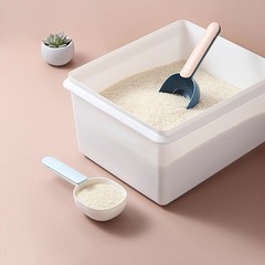 舀米勺多功能挖面粉奶粉米粉勺子家用塑料长柄带夹量勺米面舀猫粮