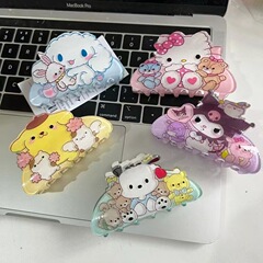 新作アニメ小動物サンリオつかみインスタかわいい甘美な少女後頭部髪つかみ飾りサメ挟み
