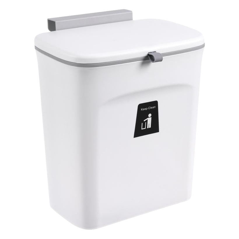 Gran cubo de basura de cocina con tapa montado en la pared del hogar puerta del gabinete baño colgando cubierta deslizante cesta de la basura al por mayor