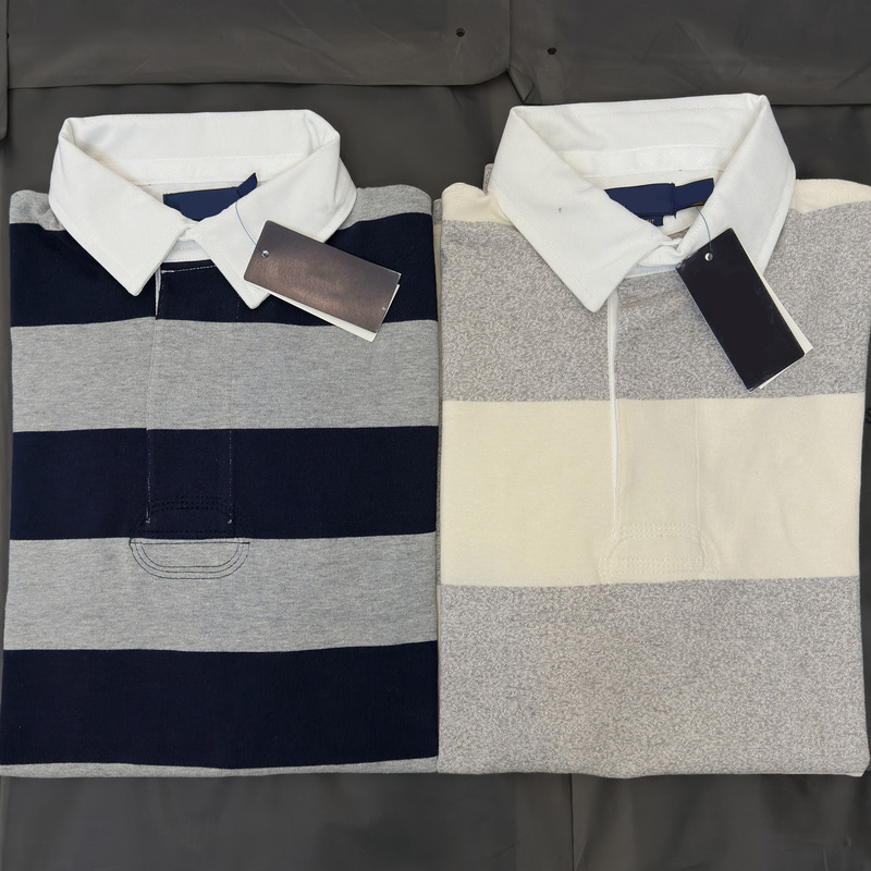Foreign trade single-label RL brand unisex cotton rugby collar striped Polo shirt with complete tags, exclusively for cross-border sales Foreign trade single-label RL brand unisex cotton rugby collar striped Polo shirt with complete tags, exclusively for cross-border sales