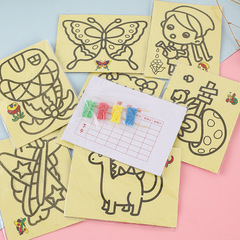 子供の砂の絵のセットの男女の赤ちゃんのdiyの手作りのアイデアの砂は幼稚園の漫画の益智の小さいプレゼントを作ります。