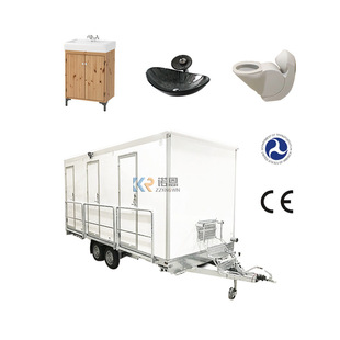 3-Door Mobile Toilet Bathroom Outdoor Restroom Public Toilet Vehicle-Mounted Trailer Mobile Anti-Freeze Portable