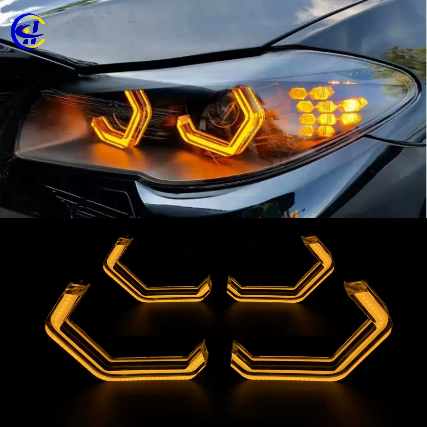 LED日行灯水晶天使眼适用E90 E81 E87 F30 E53 E60 E63 E36 M3 M4