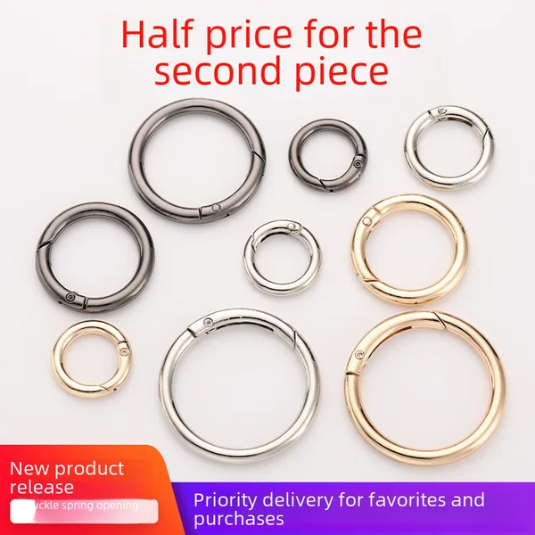 Spring ring round opening hardware accessories metal key hook buckle bag strap adjustable buckle a large number of in stock