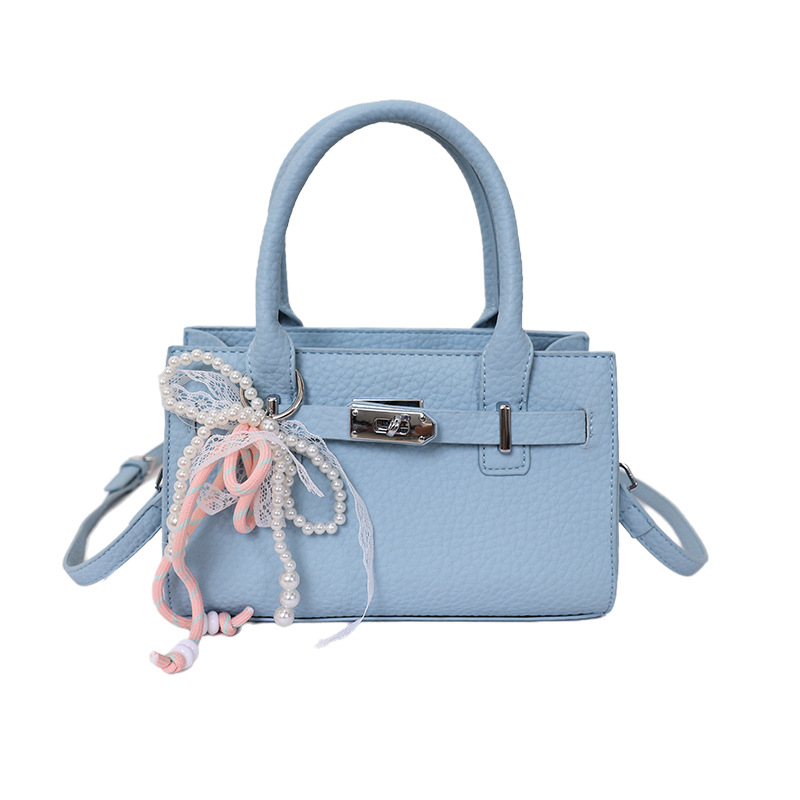 Sentido cotidiano lichi estampado Kelly bolso para mujeres 2026 nuevo estilo de moda bolso de mano versátil bolso cuadrado simple bolso de hombro