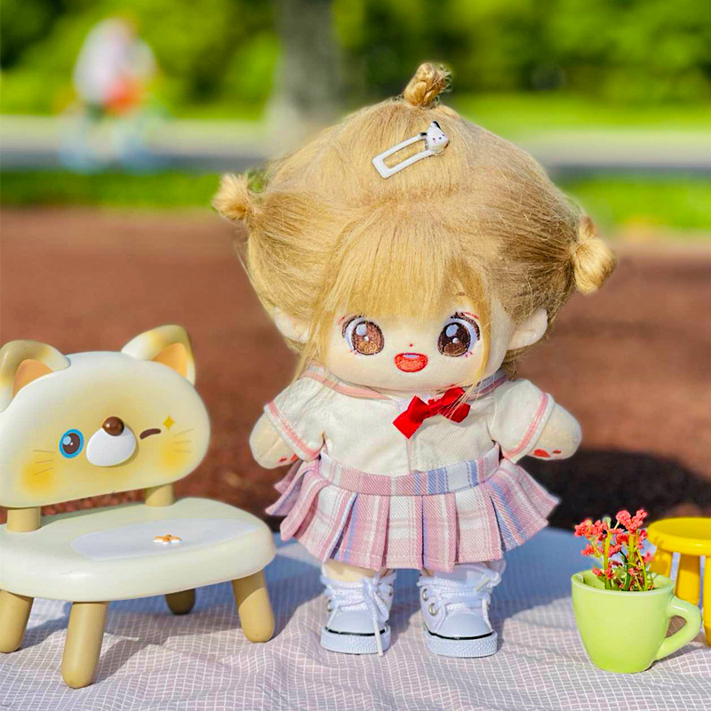 20CM无属性棉花娃娃裸娃无骨架炸毛明星娃娃可换装原创公仔玩偶详情7