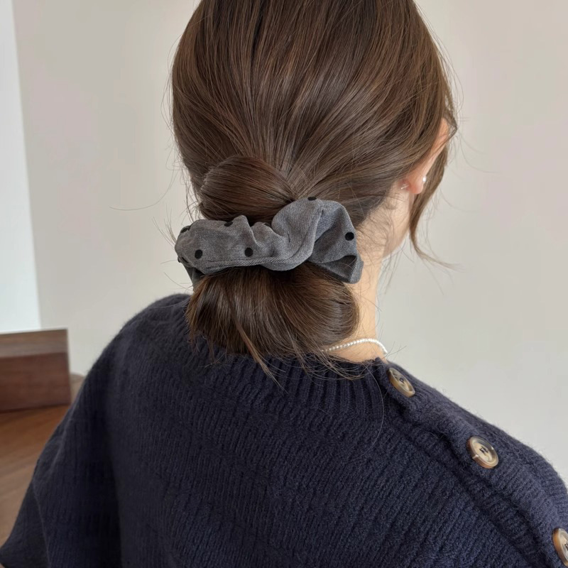 Temperamento arco ondulado punto de intestino grueso anillo de cabello de mujer bola de cabeza cuerda de cabello de alta elasticidad de banda de goma duradera tocado de cabello