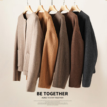 高端新款短款骆驼绒羊毛毛呢外套女秋冬气质高端设计感小个子上衣